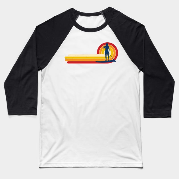 Vintage and Retro Look SUP Paddle Board Baseball T-Shirt by MarkusShirts